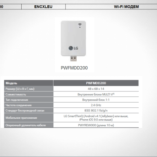 Модуль Wi-Fi LG- PWFMDD200 к тепловым насосам LG TERMA V с поддержкой SmartThinq ™ модуль Вай фай ЛЖ