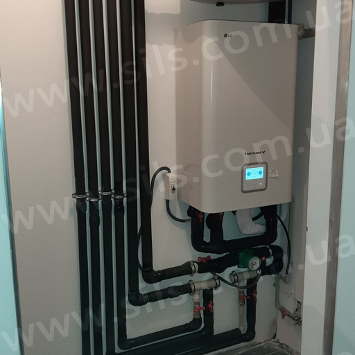 Подробнее о статье Установка теплового насоса  LG – HN1616.NK3, HU121.U33  (12 кВт 1 фаза) в г. Днепр