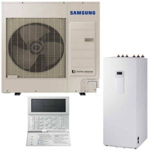 Тепловий насос Samsung EHS з підлоговим гідромодулем і вбудованим баком для нагріву води на 260 літрів AE090RXEDEG/EU/AE260RNWSEG/EU/MWR-WW10N 9кВт, однофазний