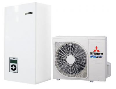 Mitsubishi Heavy FDC 40 NX  тепловий насос повітря-вода (ЗБ SRC40ZSX-W + ВБ HPM 60-90)
